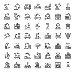 Fototapeta premium Collection of Industrial and Construction Icons.