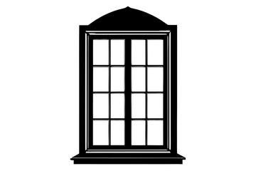 Obraz premium Window silhouette vector, Window icon black symbol
