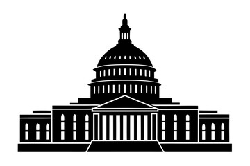 Washington Capitol building silhouette vector, building vector illustration  © Silhouette Studio