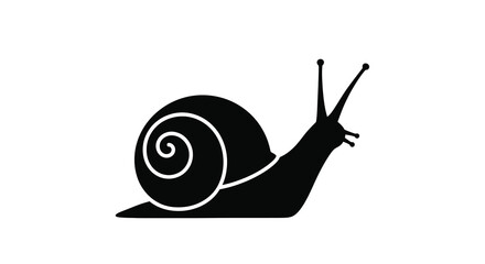 Black snail silhouette against a white background silhouette © MDHANZALA
