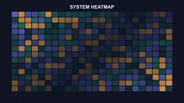 Dynamic system heatmap grid animation, abstract data visualization background, for technology and, cyber security analytics