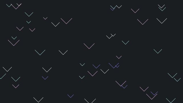 Minimalist abstract background, with floating neon, chevron arrows, modern, motion overlay for, digital and ui interface