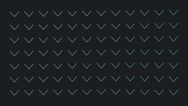 Minimalist animated chevron pattern background, abstract geometric motion loop in teal and dark grey