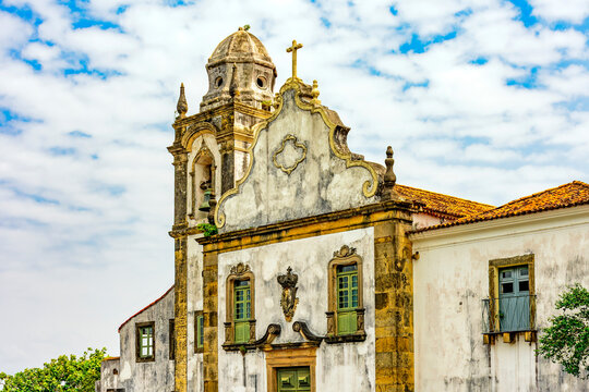 Old church of Mercy in the historic center of the city of Olinda in Pernambuco.