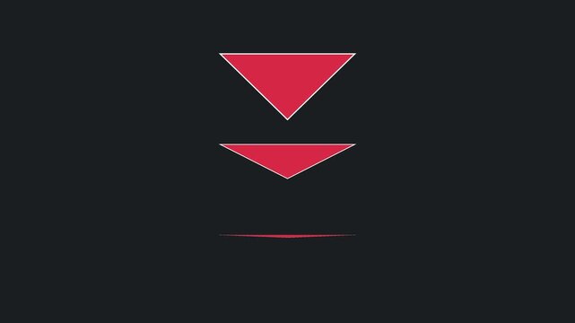Minimalist red triangle motion animation, abstract geometric loading loop