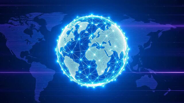 Digital globe with network connections
