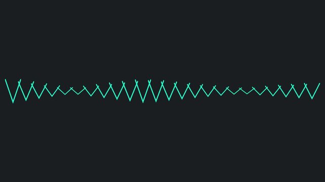Minimalist teal audio waveform animation, pulsing sound frequency visualization for music and tech projects