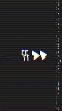 4K Vertical stock | Vintage fast forward VHS tape overlay with error tracking RGB  CRT scanline and flickering animation.
