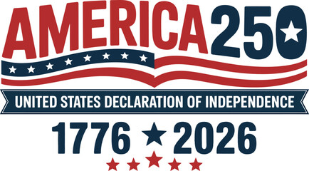 Fototapeta premium America 250 patriotic celebration illustration set, generic 250 years of independence and national pride designs.