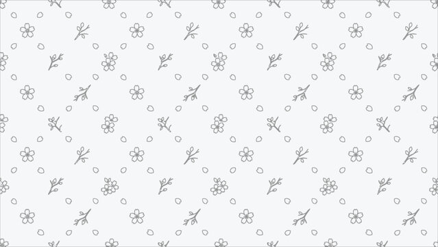 Micro star blossoms ditsy floral print abstract linear outline seamless pattern for dress fabric.