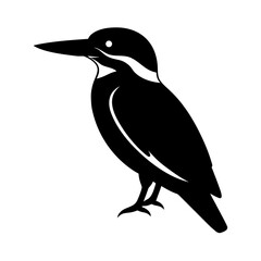Obraz premium Kingfisher silhouette bird isolated on transparent background vector art illustration clip art