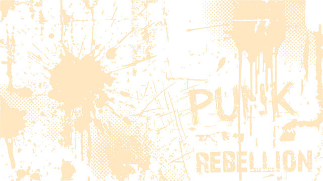 Cream colored punk rebellion textured vector with messy paint effects vector illustration.