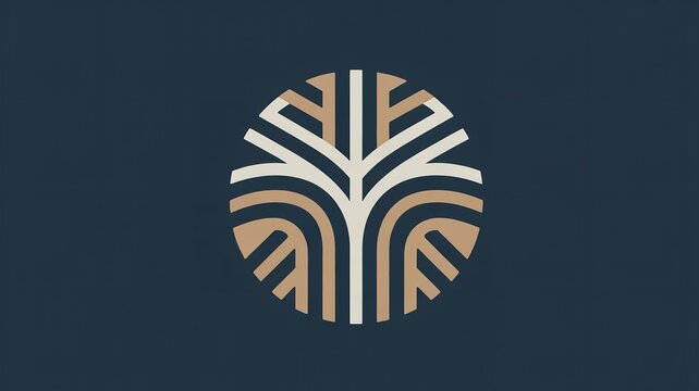 Geometric Tree Logo on Dark Background