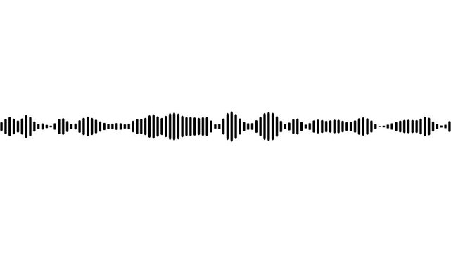 Waveform Audio. Abstract Sound Waves Background. Audio Wave Digital Frequency. Black on White. 4K Video Animation, 4k abstract music sound wave or audio wavefrom isolated on white background.