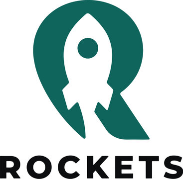 Green rocket logo symbol for business and technology branding and marketing materials