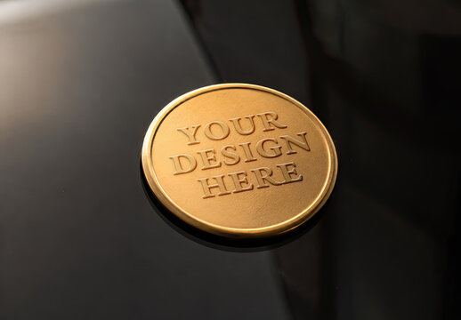 Golden Stamp Seal Logo Message Mockup