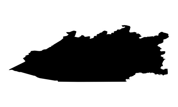 A contour map of Karaganda. Kazakh region silhouette