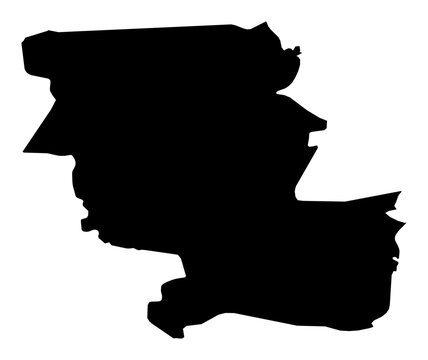 A contour map of Jizzakh. Uzbek region silhouette