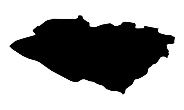 A contour map of Qashqadaryo. Uzbek region silhouette