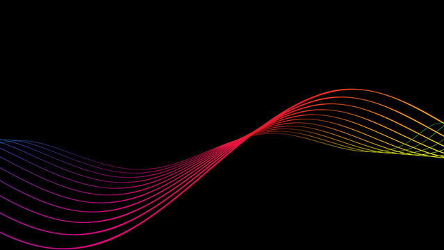 Handcrafted Abstract Multicolor Fine Wave Lines Backdrop 