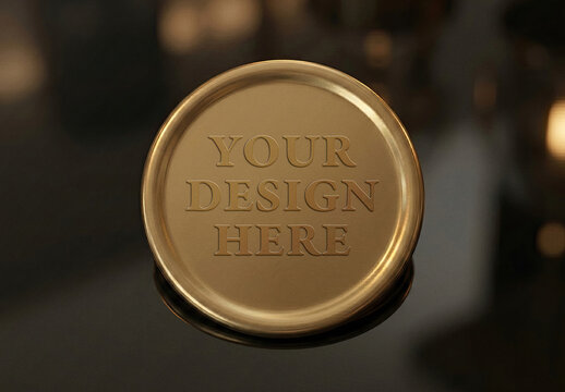 Golden Seal Design Content Logo Mockup