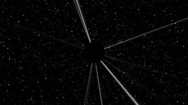 black holl with white dot starry zooming background looping animation video futuge on dark background