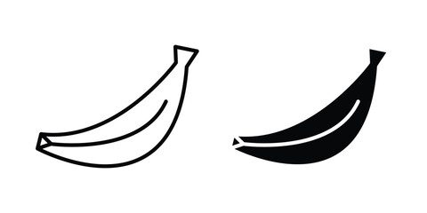 Banana icon. Set of black vectors © Franklin