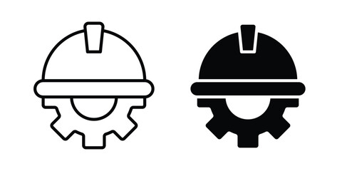 Fototapeta premium Construction worker icon. Set of black vectors