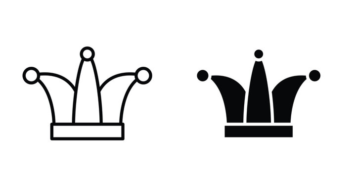 Joker hat icon. Set of black vectors