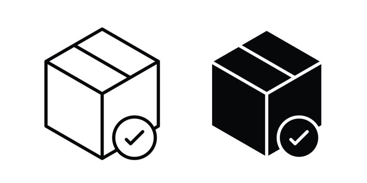 Order receive icon. Set of black vectors