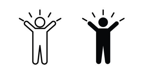 Fototapeta premium Self confidence icon. Set of black vectors