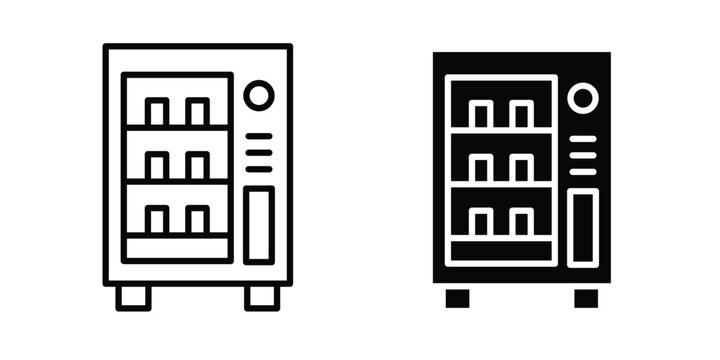 Vending machine icon. Set of black vectors