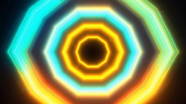Colorful concentric octagonal light pattern