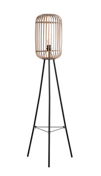 Trendy floor lamp isolated on transparent PNG background, isolated object for modern home or office interior design.