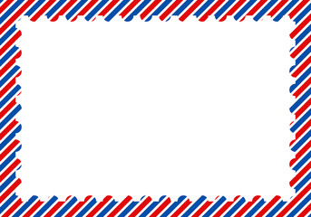 Obraz premium Rectangular decorative border with diagonal red and blue stripes diagonal rectangular decorative invitation