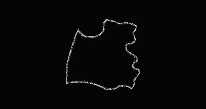 Sketch Madaba outline map animation - smooth progressive reveal