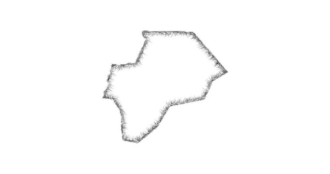 Sketch Maan outline map animation - smooth progressive reveal