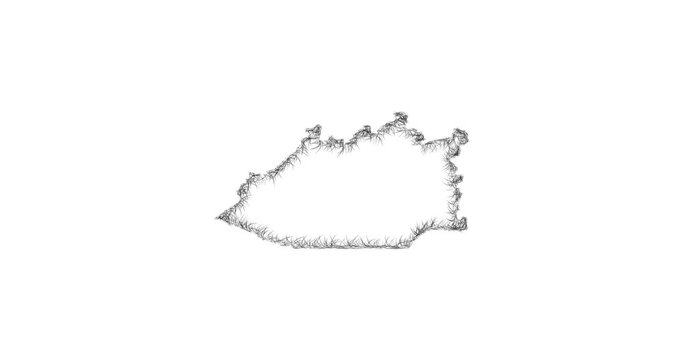 Sketch Qaraghandy outline map animation - smooth progressive reveal