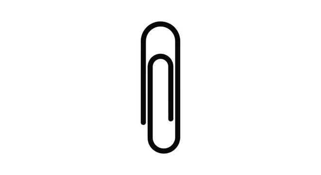 Paper clip silhouette on a white background simple office supply