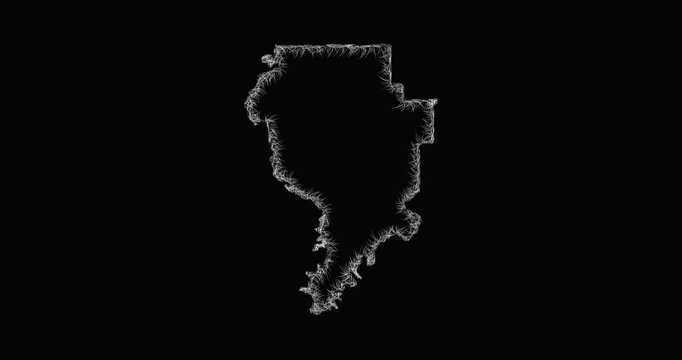 Sketch Clarke outline map animation - smooth progressive reveal