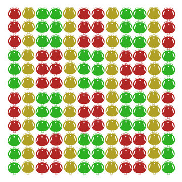 Padr&atilde;o sem emendas com formas abstratas coloridas em vermelho, verde e dourado sobre fundo preto. Design repetitivo de alto contraste ideal para tecidos, estampas, embalagens e decora&ccedil;&atilde;o.