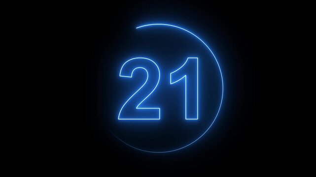 25 to 0 second modern digital countdown timer neon light style on black background, 25 seconds simple countdown timer. Dynamic 25s Countdown Animation Engaging Timer Visuals for Events 4k video