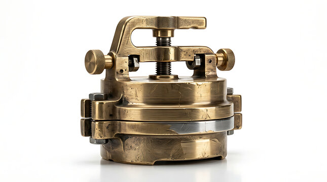 Professional brass dental flask for denture curing and prosthodontics laboratory work featuring a robust screw-top design for consistent pressure during the acrylic resin polymerization processes now.