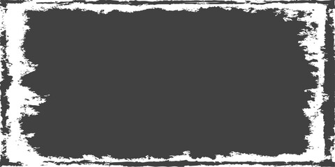 Fototapeta premium Grunge distressed border on dark background abstract white textured frame overlay element for vintage graphic design