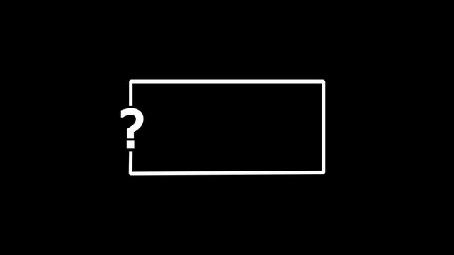 Question mark neon sign light on black background. Quiz trivia game competition. red neon question mark frame for quizzes and FAQs. Game announcement neon message. Answer question, Examination ..