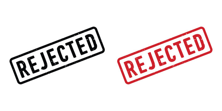 rejected grunge rubber stamp, red text ink vector
