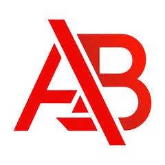 Bold red lettering monogram logo combining letters a and b in stylized graphic design with monogram © MDAli