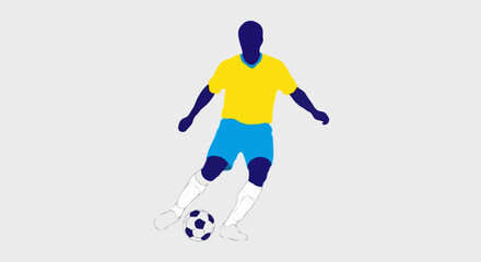 Fototapeta premium Kicking Soccer Ball Player Illustration