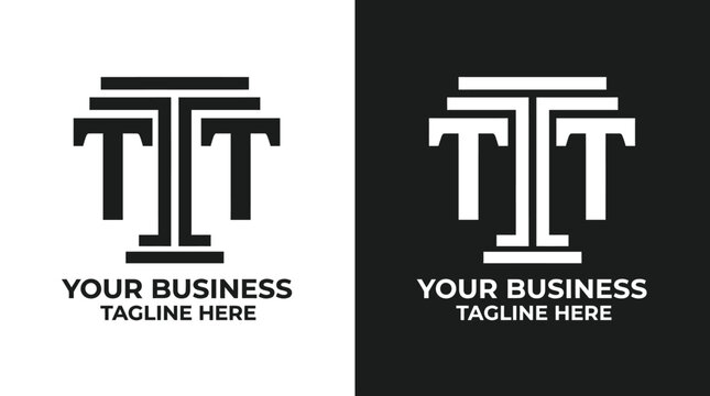 Tt letter logo template with business tagline