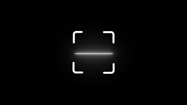 scanner icon animation isolated scanner neon shine icon animation .fingerprint biometric scanning animation. Biometric scanning animation showing 4k Animation video on Black Background